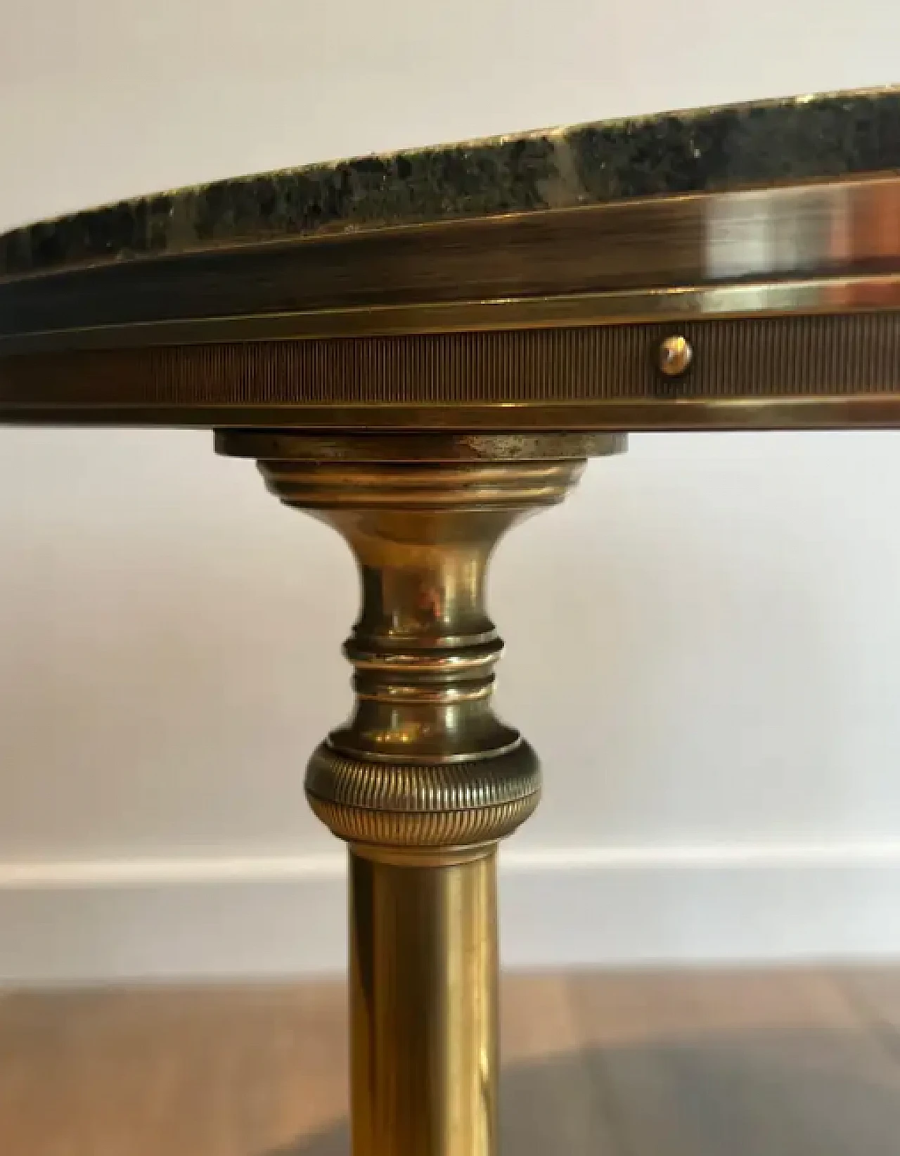 Round bronze, brass and marble coffee table by Maison Jansen, 1940s 6