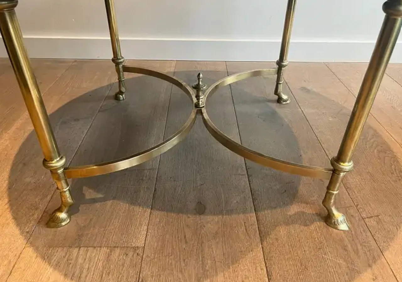 Round bronze, brass and marble coffee table by Maison Jansen, 1940s 7