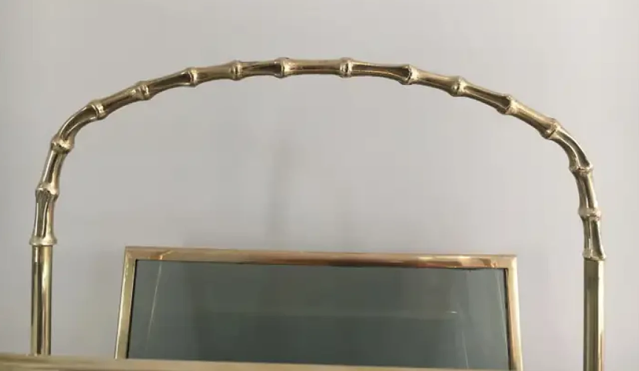 Faux-bamboo bronze magazine rack by Maison Baguès, 1940s 5