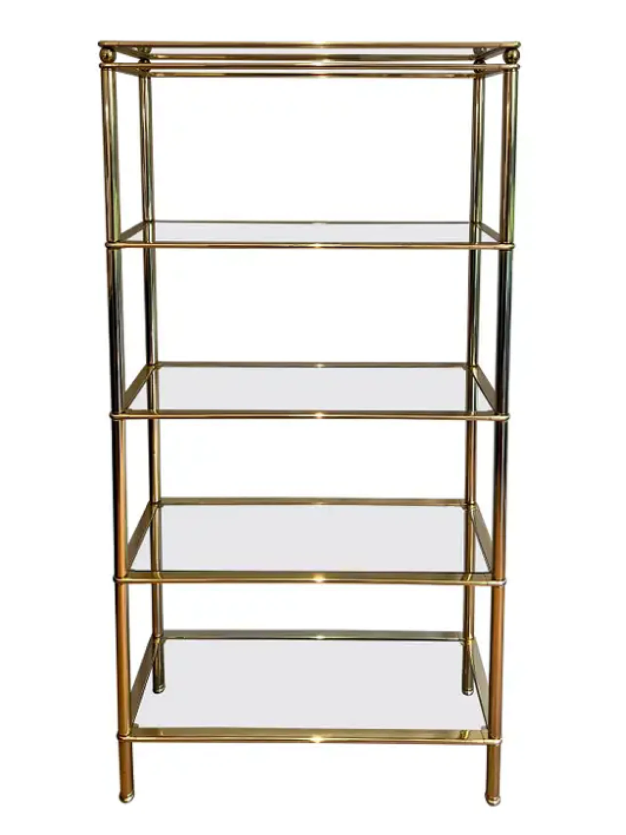 5-tier shelf with clear glass trays, 1970s 1