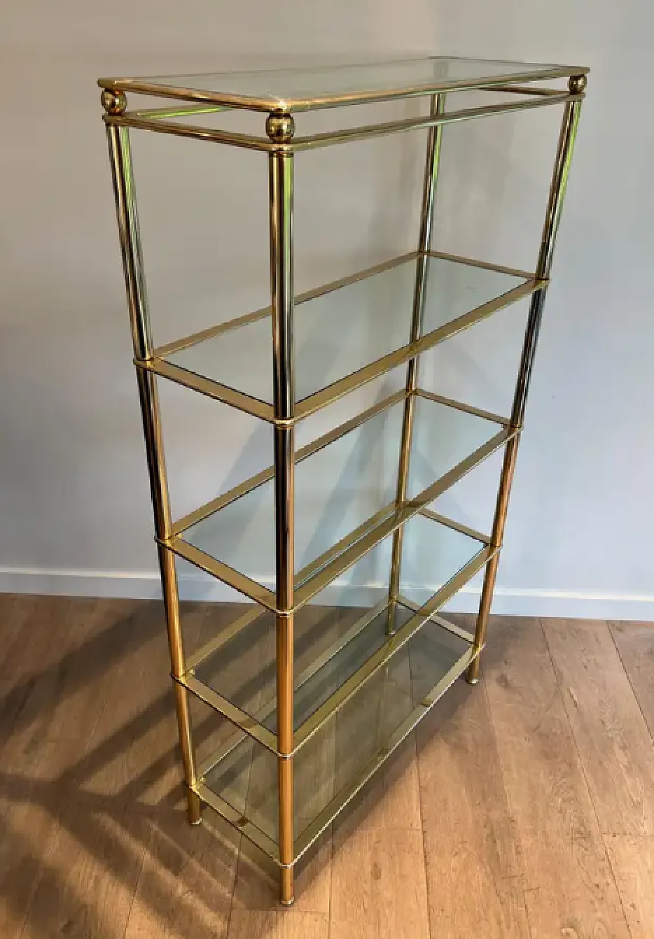 5-tier shelf with clear glass trays, 1970s 2