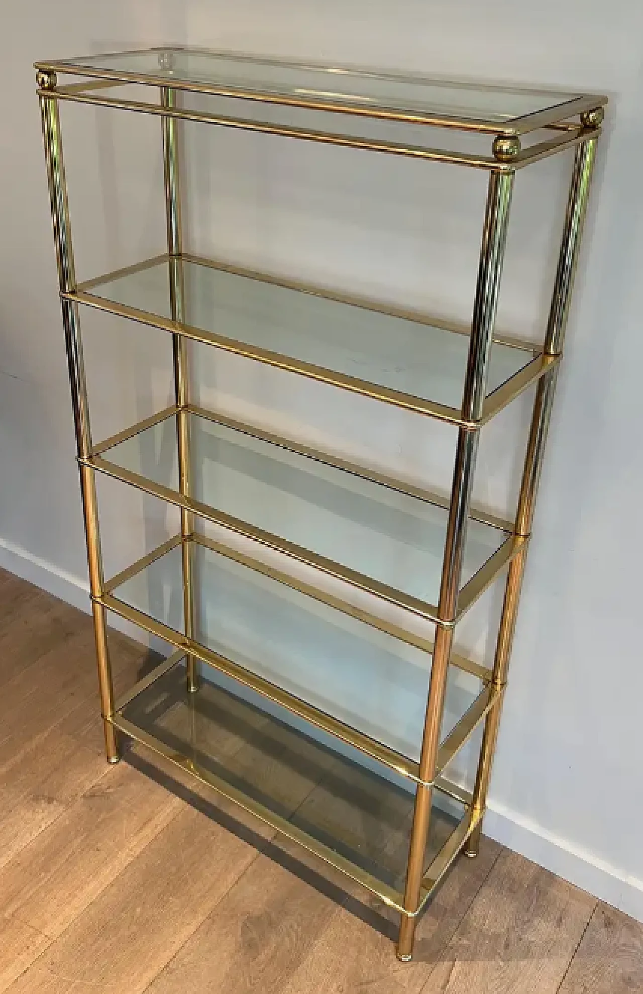 5-tier shelf with clear glass trays, 1970s 4