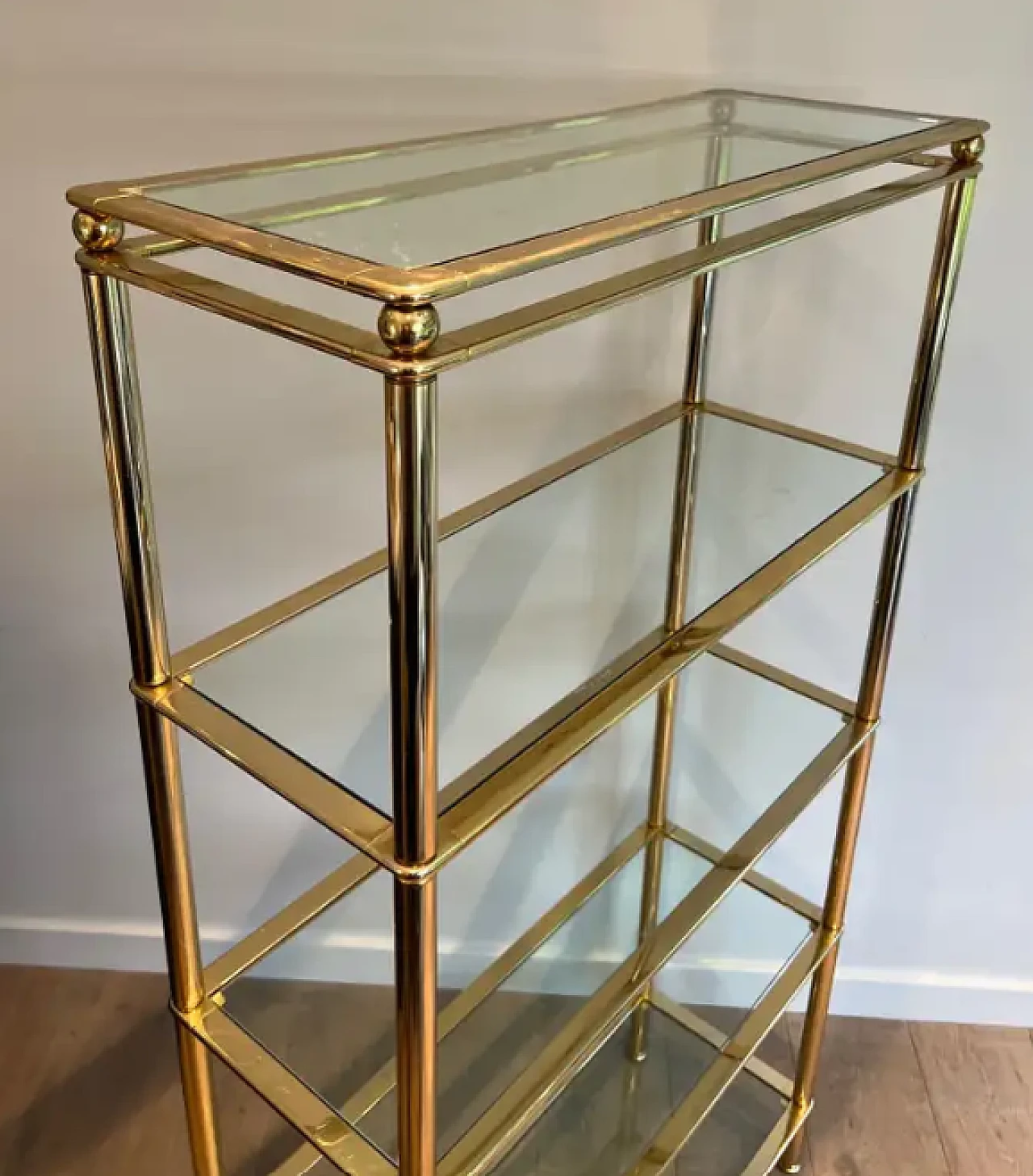 5-tier shelf with clear glass trays, 1970s 5