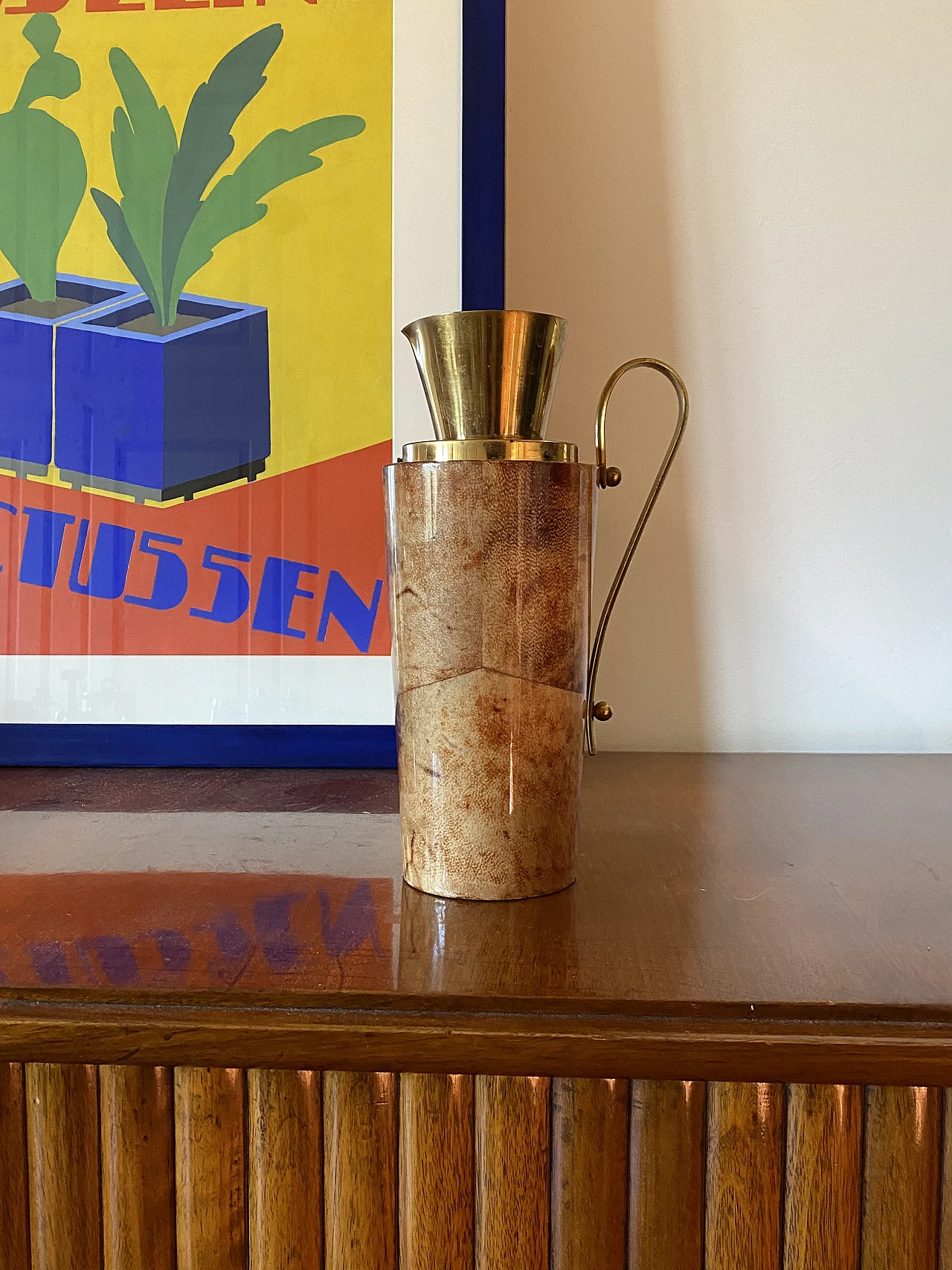 Barware thermos di Aldo Tura per Macabo parchment, anni '50 2