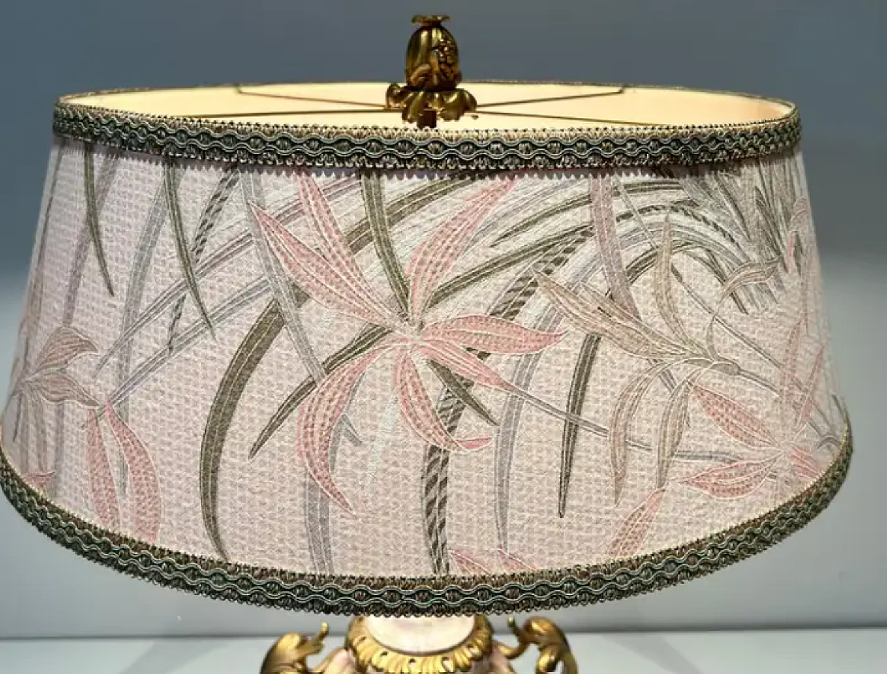 Large Louis XV style lamp in marble and bronze, 19th century 3