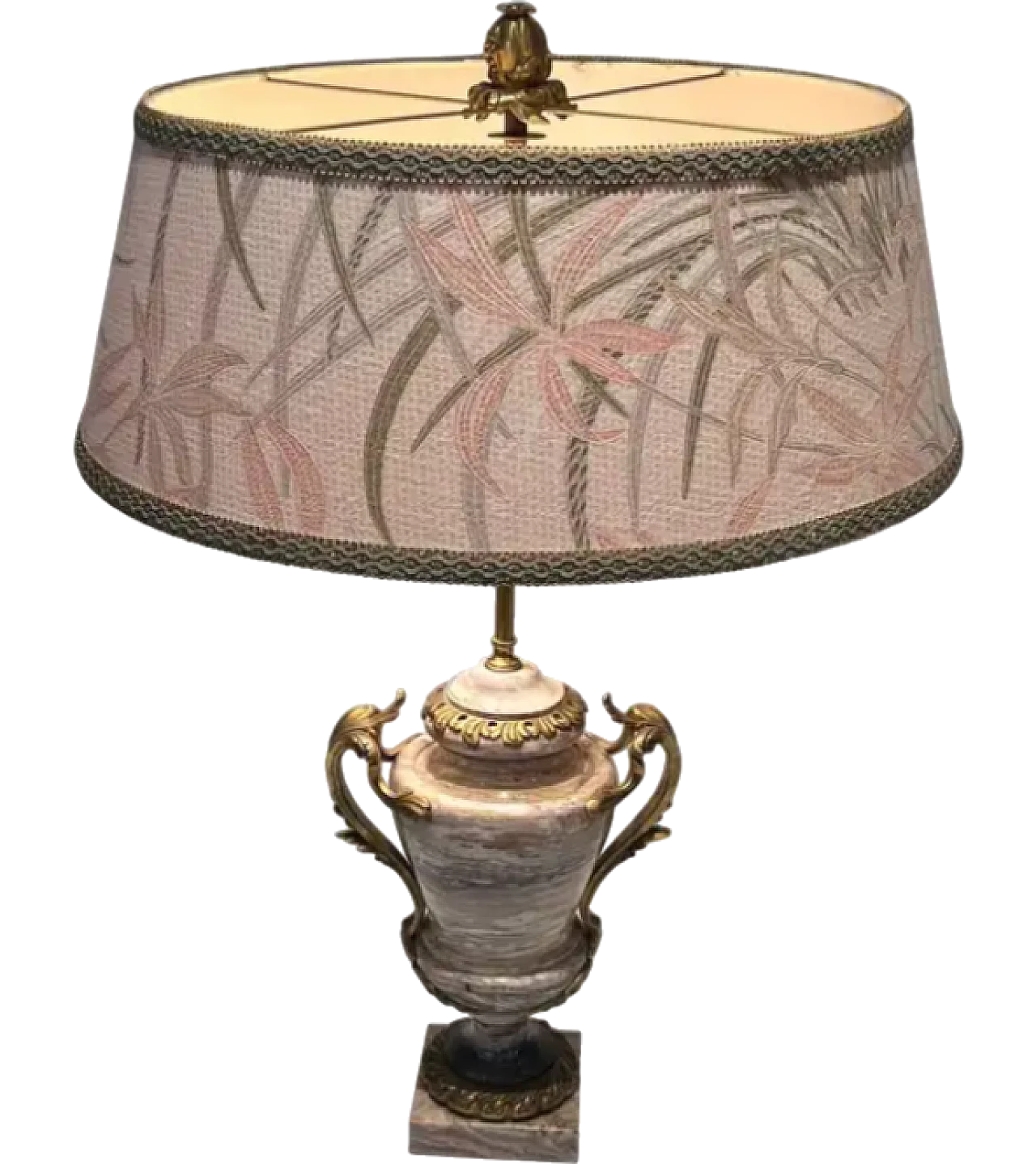 Large Louis XV style lamp in marble and bronze, 19th century 11