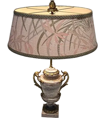 Large Louis XV style lamp in marble and bronze, 19th century