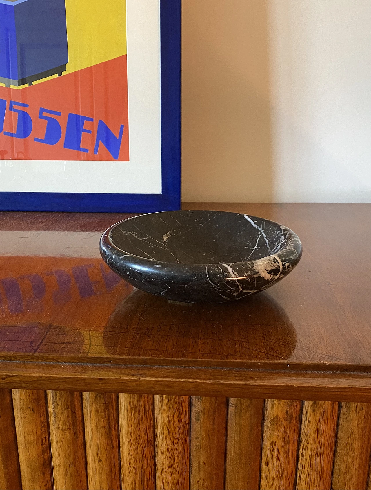 Black marble vide poche / ashtray, Casigliani Italy, 1970s 3