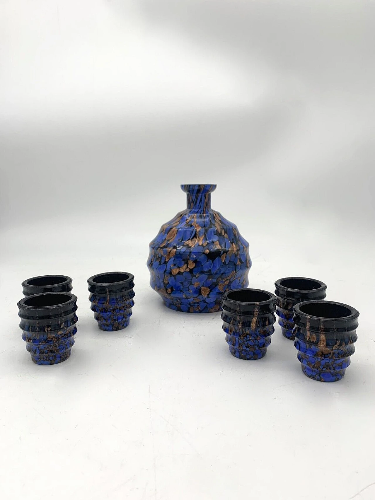 Murano glass coffee and cup bottle set attributed to Toso, 1930s 1