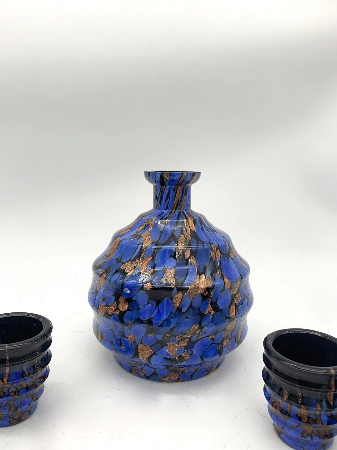 Murano glass coffee and cup bottle set attributed to Toso, 1930s 5