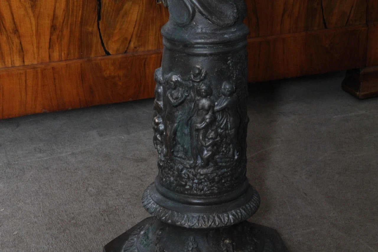 Column painted in bronze with classic scene reliefs, 20th century 9