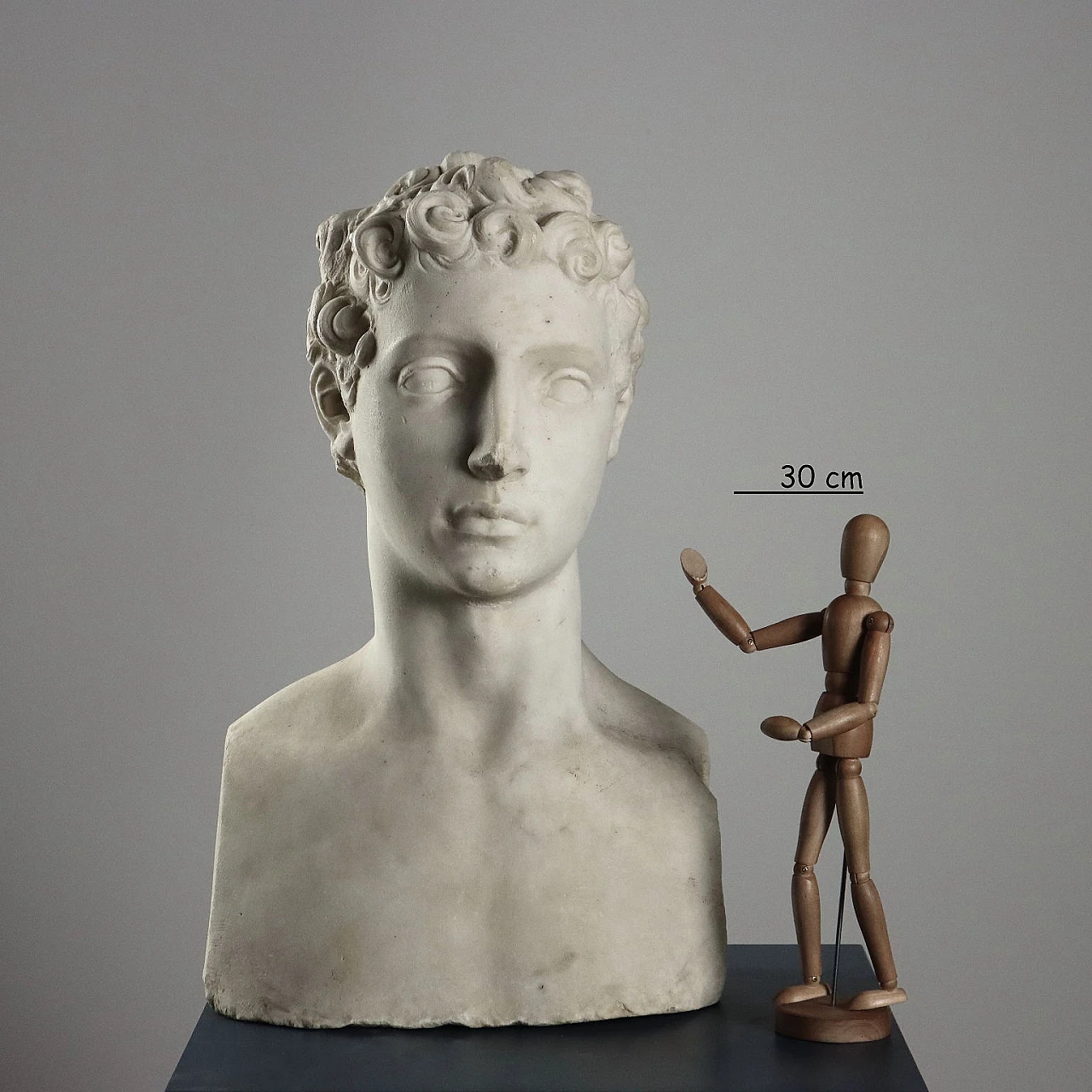 A erm of young man marble sculpture, 19th century 2