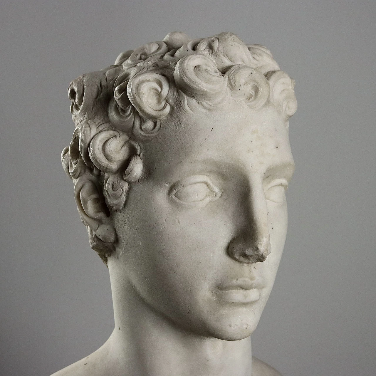 A erm of young man marble sculpture, 19th century 3