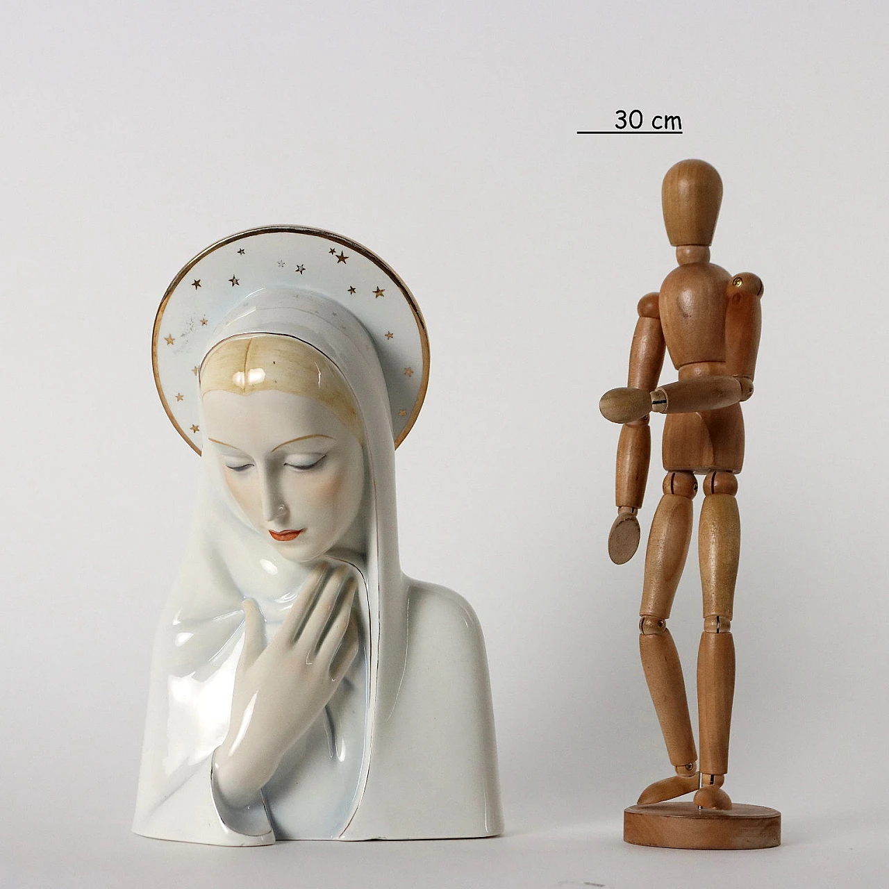 Sculpture Virgin Mary ceramic by Ronzan. 20th century 2