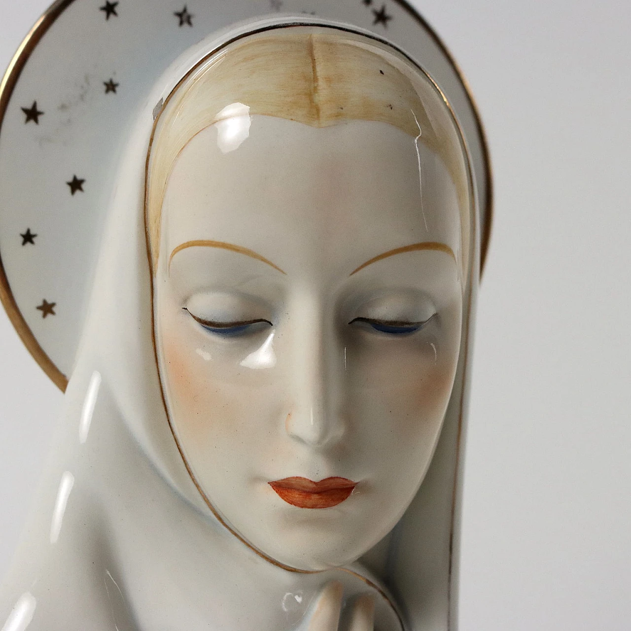 Sculpture Virgin Mary ceramic by Ronzan. 20th century 3