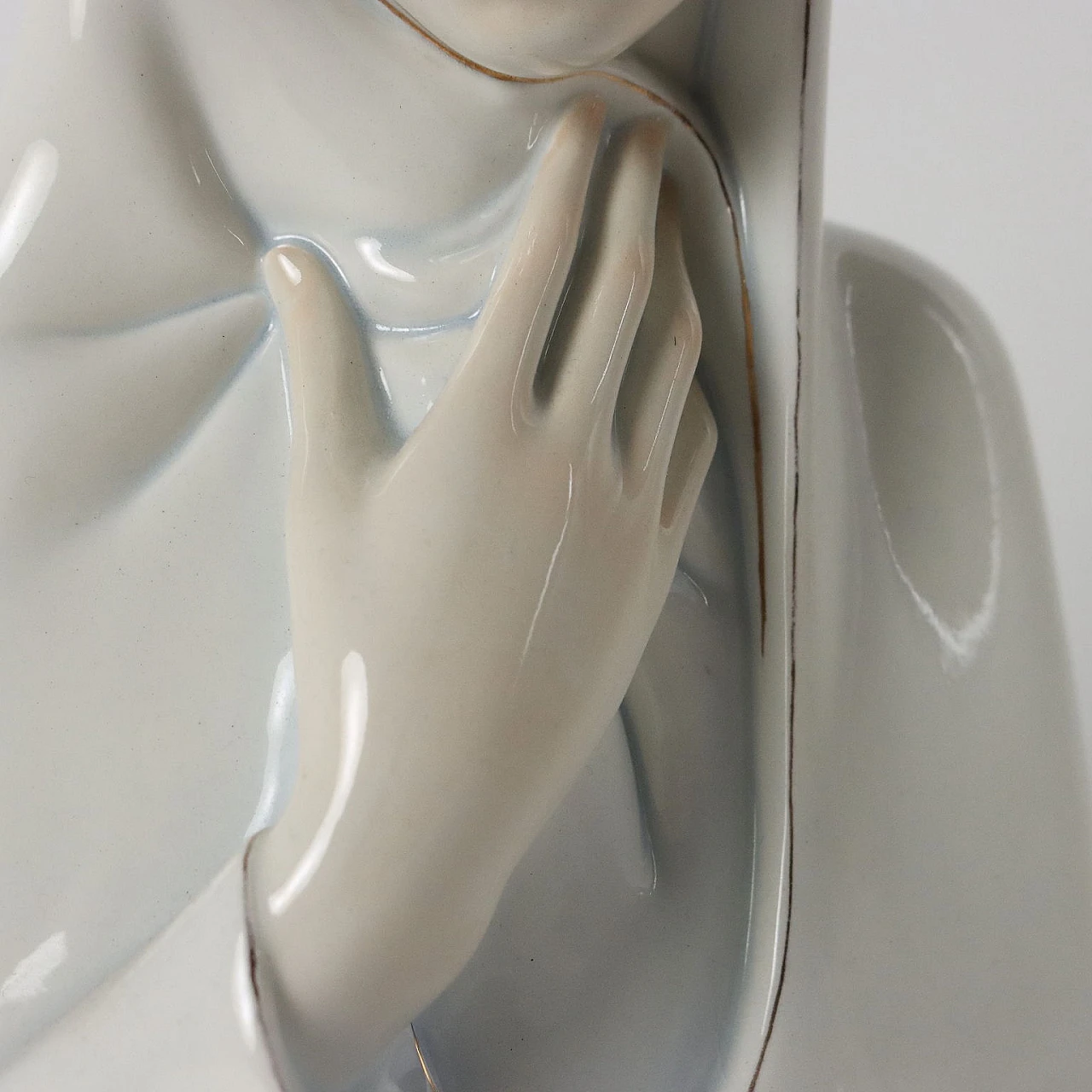 Sculpture Virgin Mary ceramic by Ronzan. 20th century 5