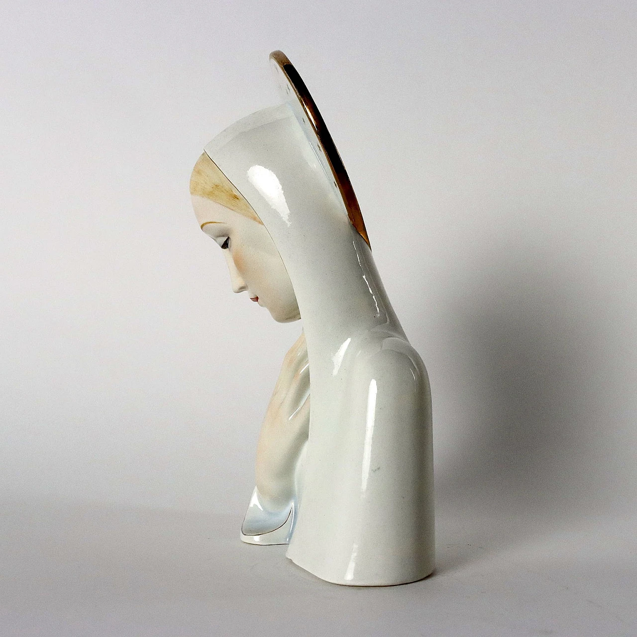 Sculpture Virgin Mary ceramic by Ronzan. 20th century 7