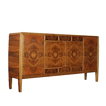 Vintage 1950s Sideboard Walnut Veneer Italy