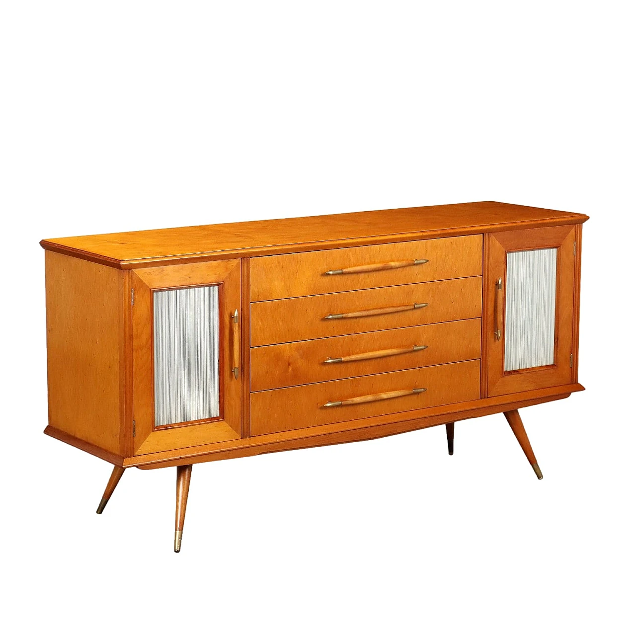 Sideboard Chest of Drawers Wood Brass South America, 1950s 1