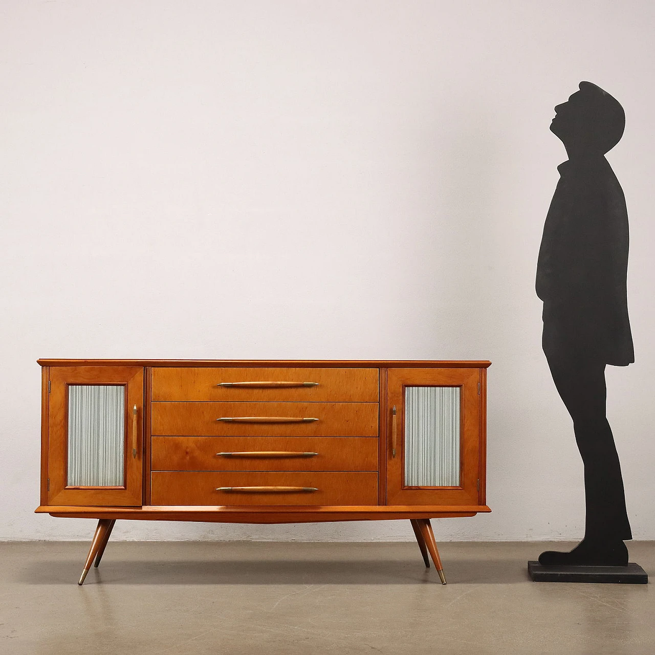 Sideboard Chest of Drawers Wood Brass South America, 1950s 2