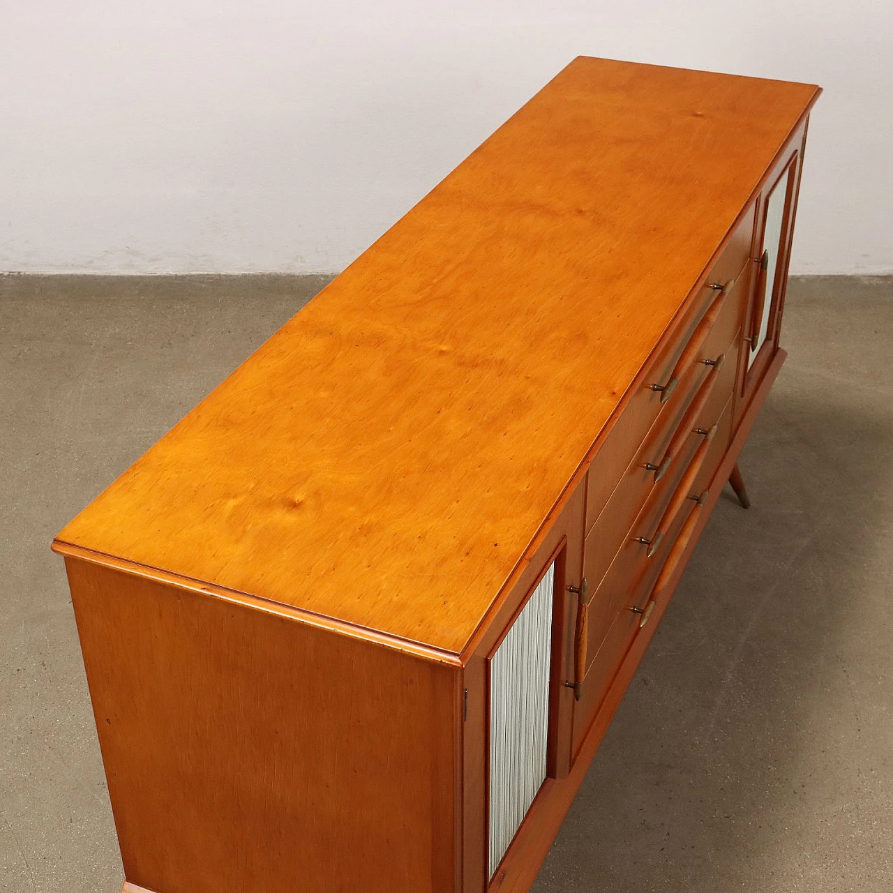 Sideboard Chest of Drawers Wood Brass South America, 1950s 10