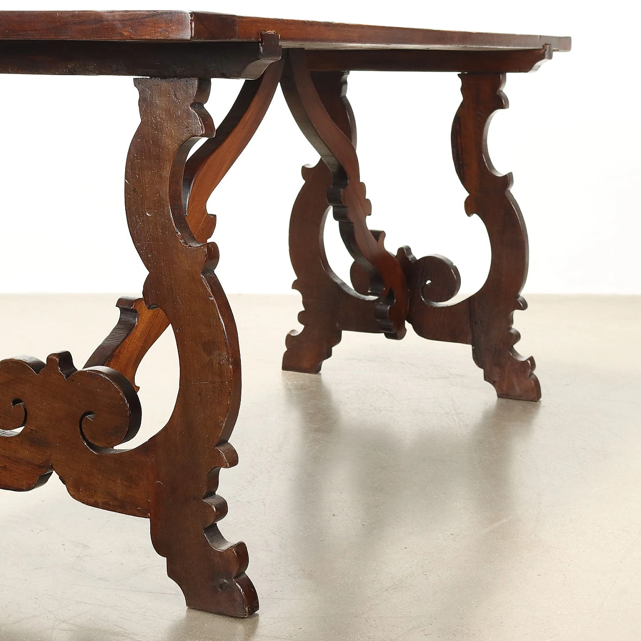 Antique walnut fratino table, late 20th century 3