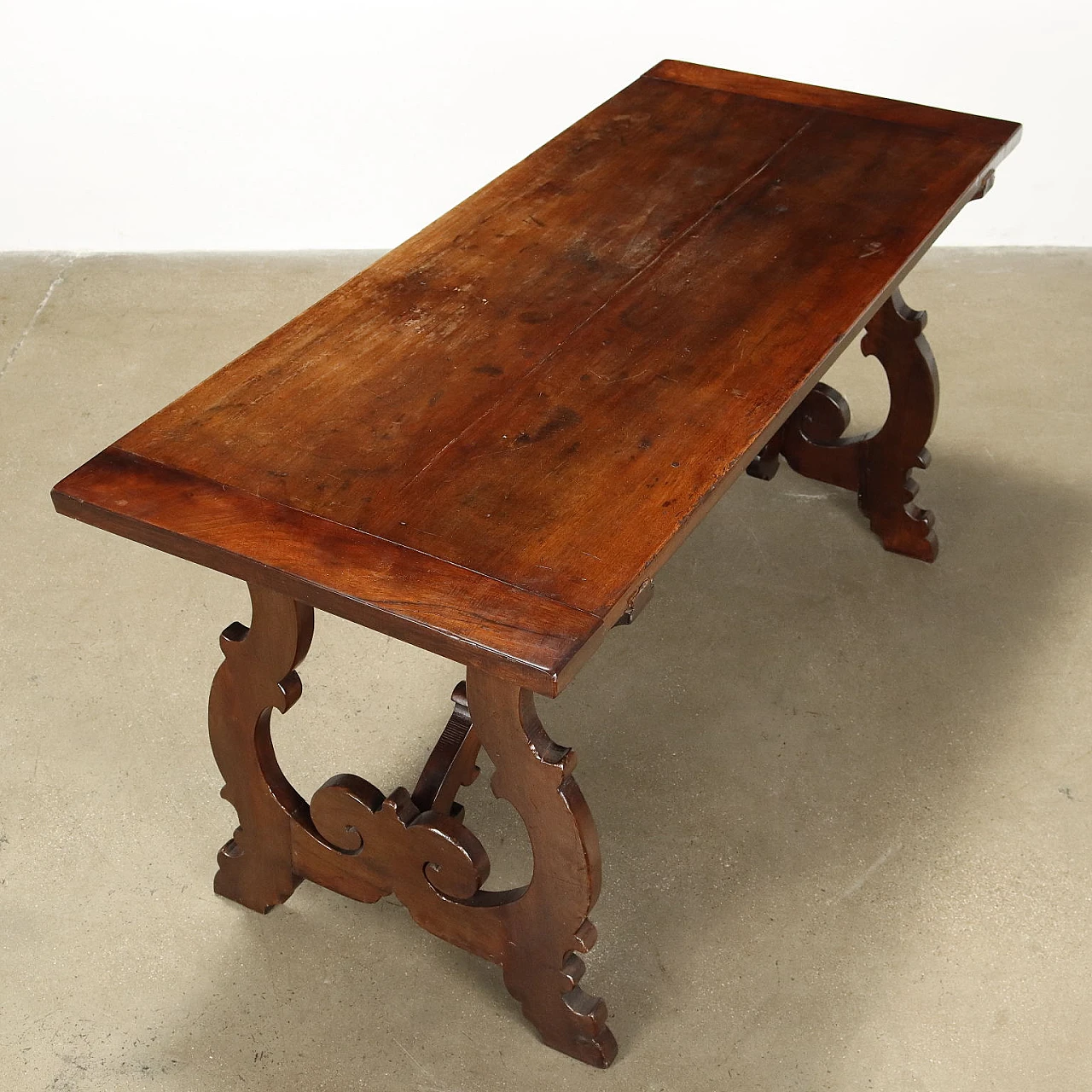 Antique walnut fratino table, late 20th century 5