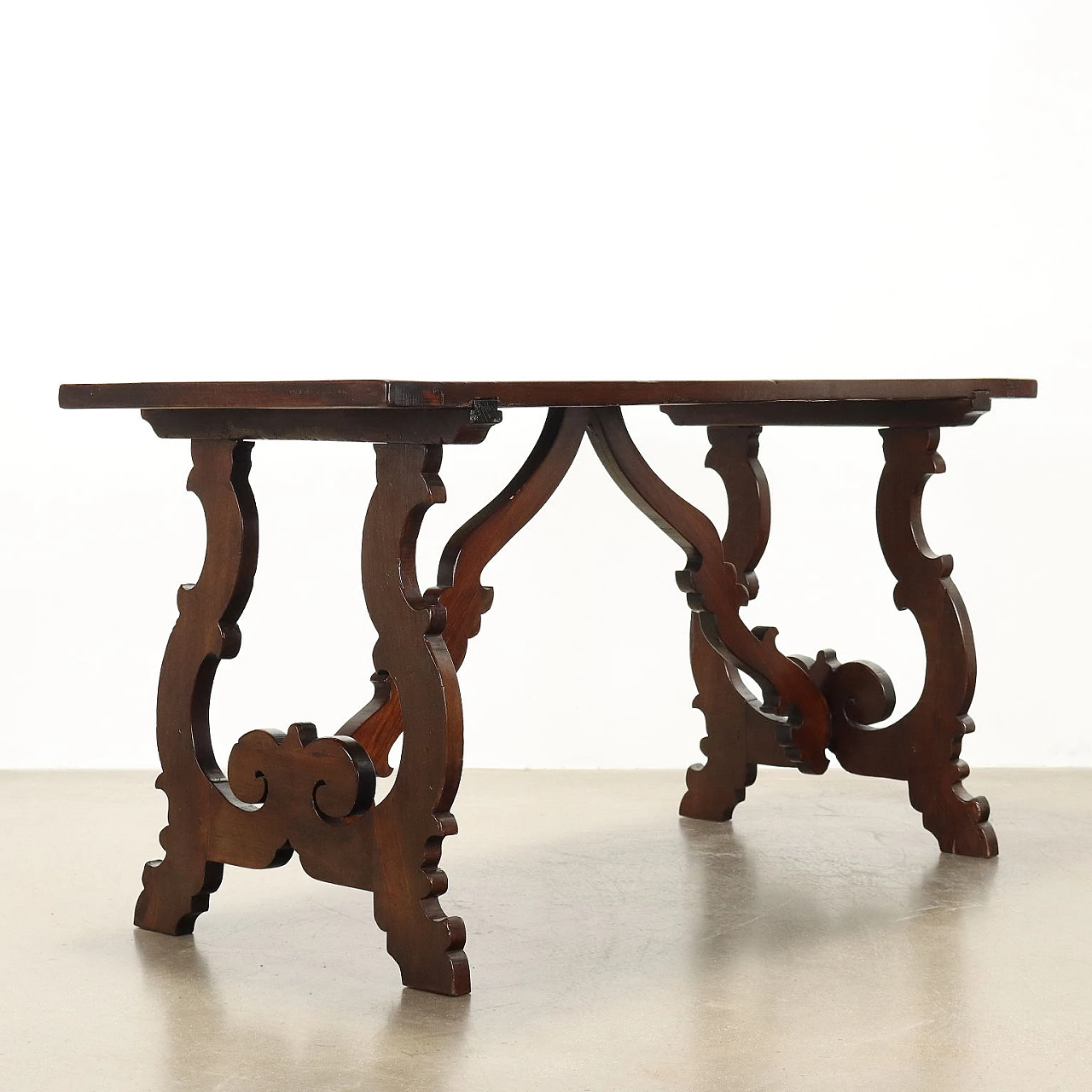 Antique walnut fratino table, late 20th century 6