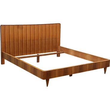 Double Bed Tanganyka Walnut Veneer, 1960s