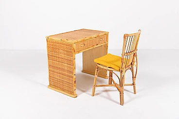 Bamboo and cane desk, 1980s