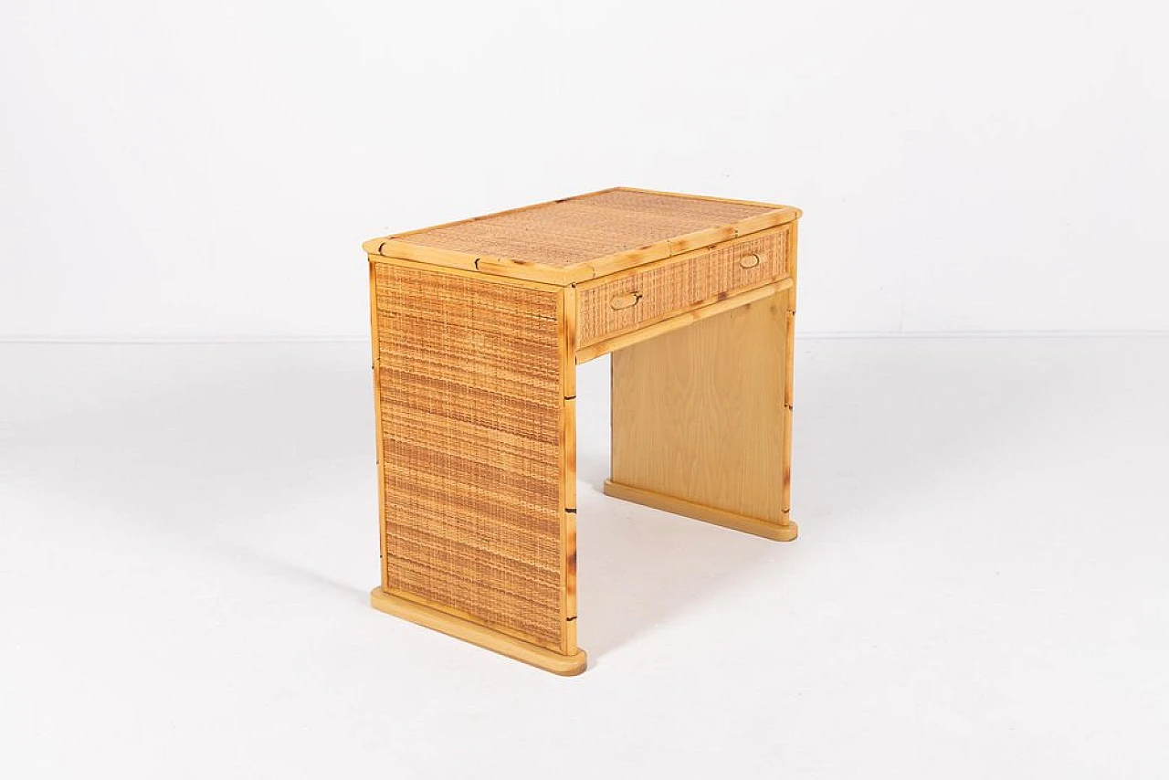 Bamboo and cane desk, 1980s 3