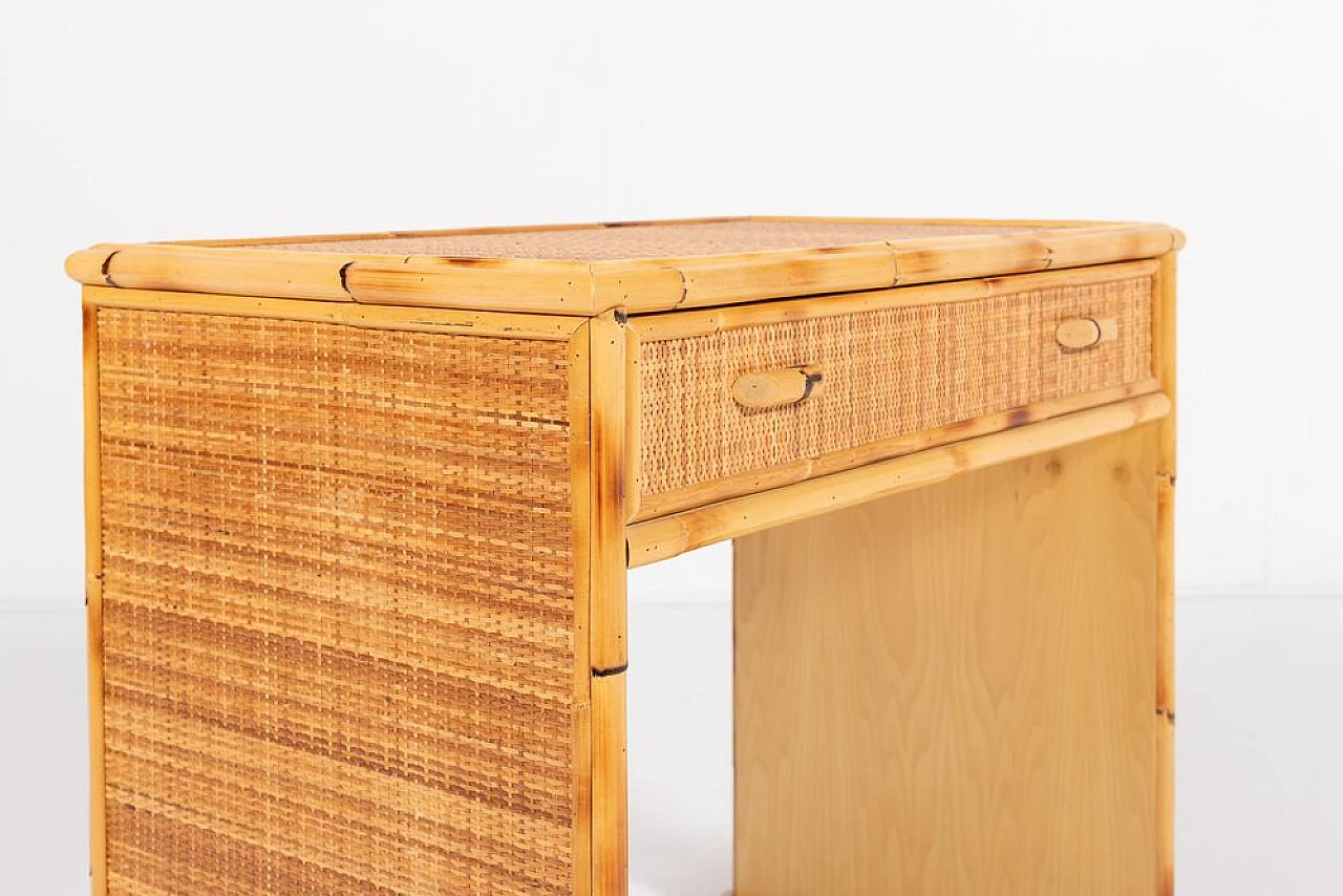 Bamboo and cane desk, 1980s 5