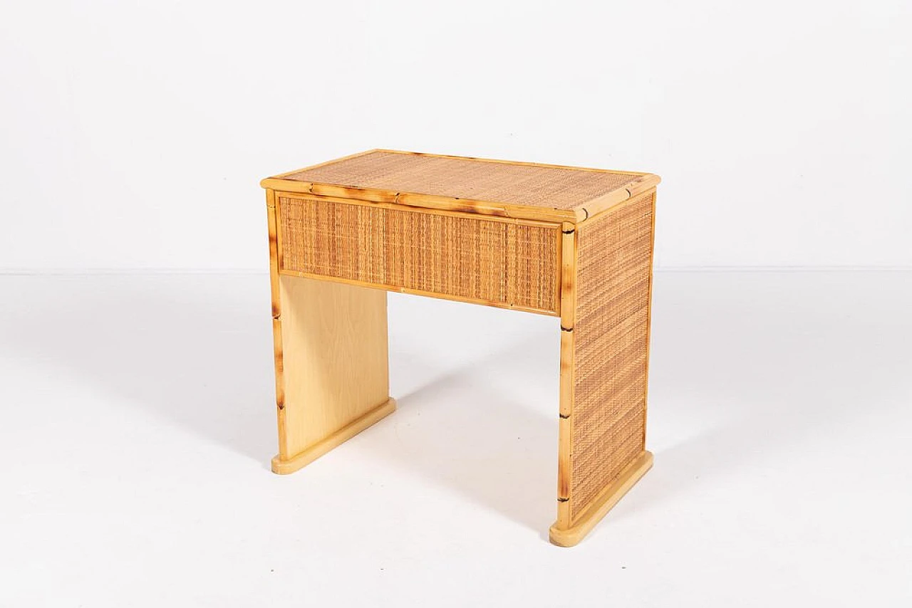 Bamboo and cane desk, 1980s 9