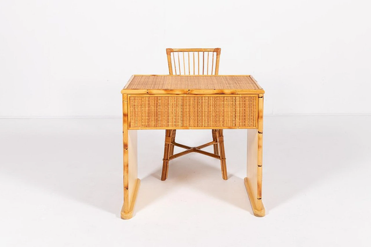 Bamboo and cane desk, 1980s 12