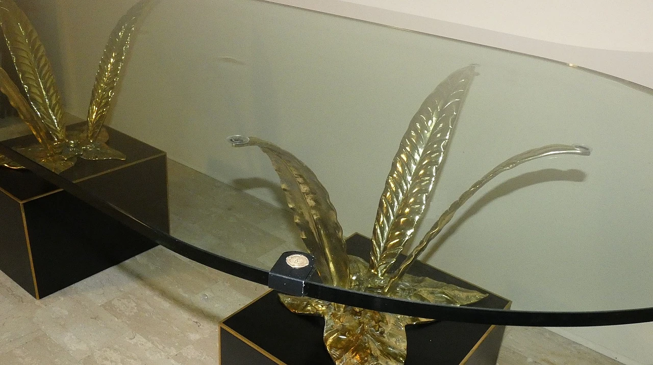 Tavolo in bronzo, ottone e cristallo di Gianni Versace per Versace Home, Italia, anni '80 13