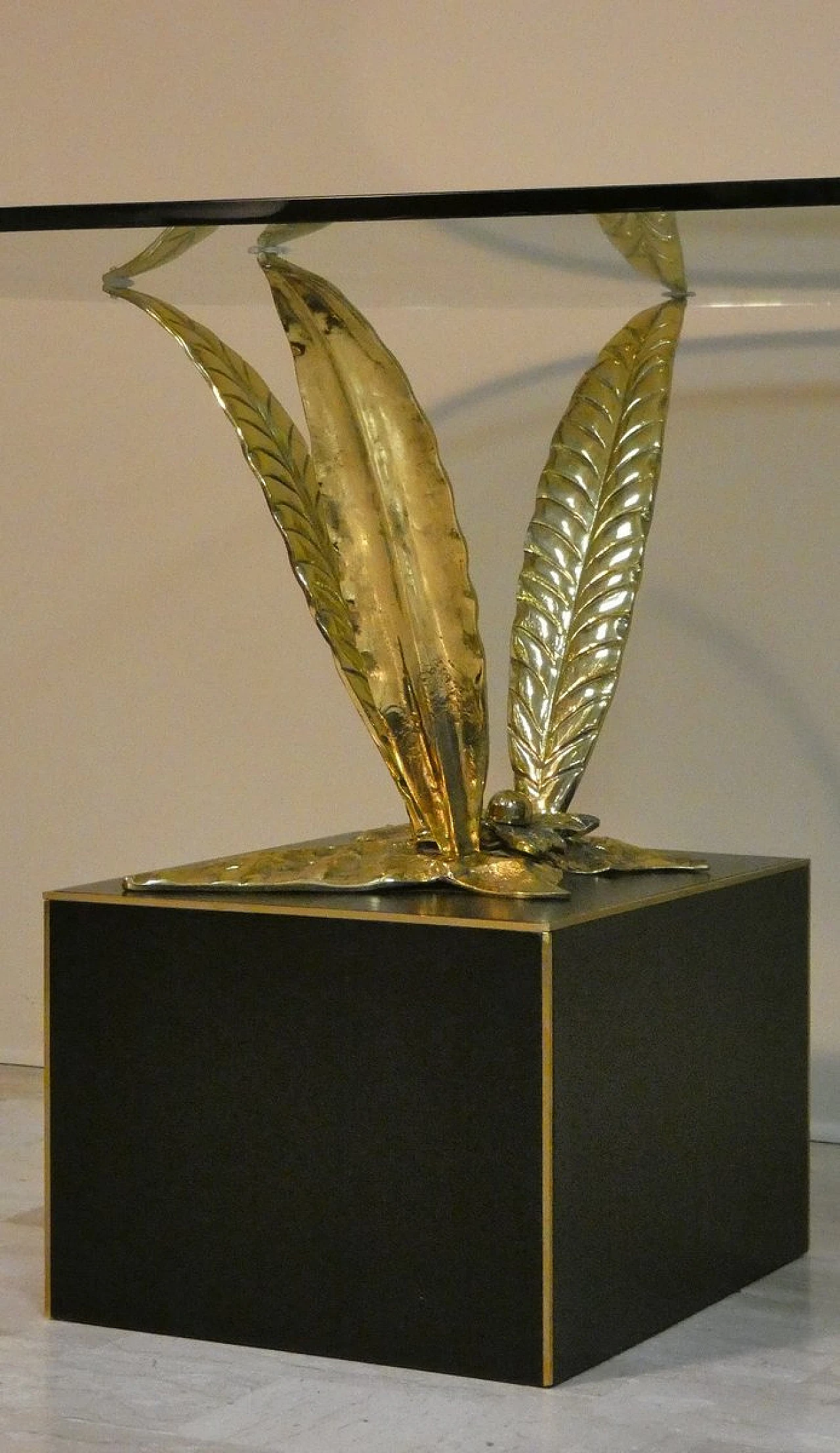 Tavolo in bronzo, ottone e cristallo di Gianni Versace per Versace Home, Italia, anni '80 15