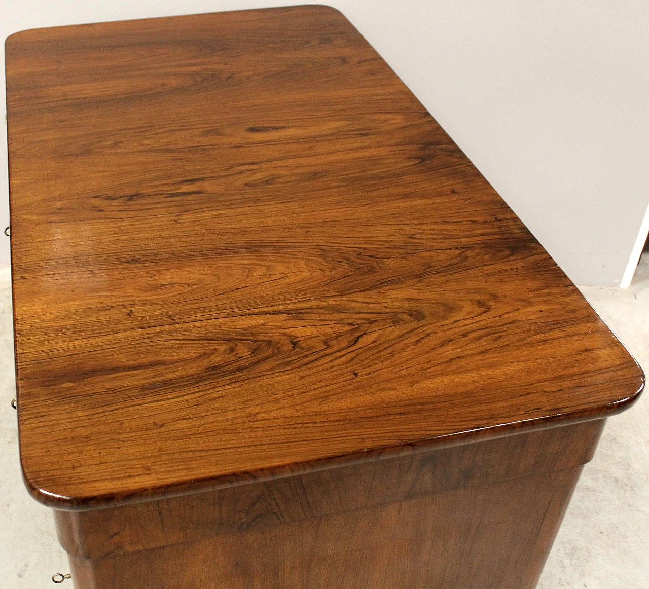 Louis Philippe desk in solid walnut with storage, 19th century 11