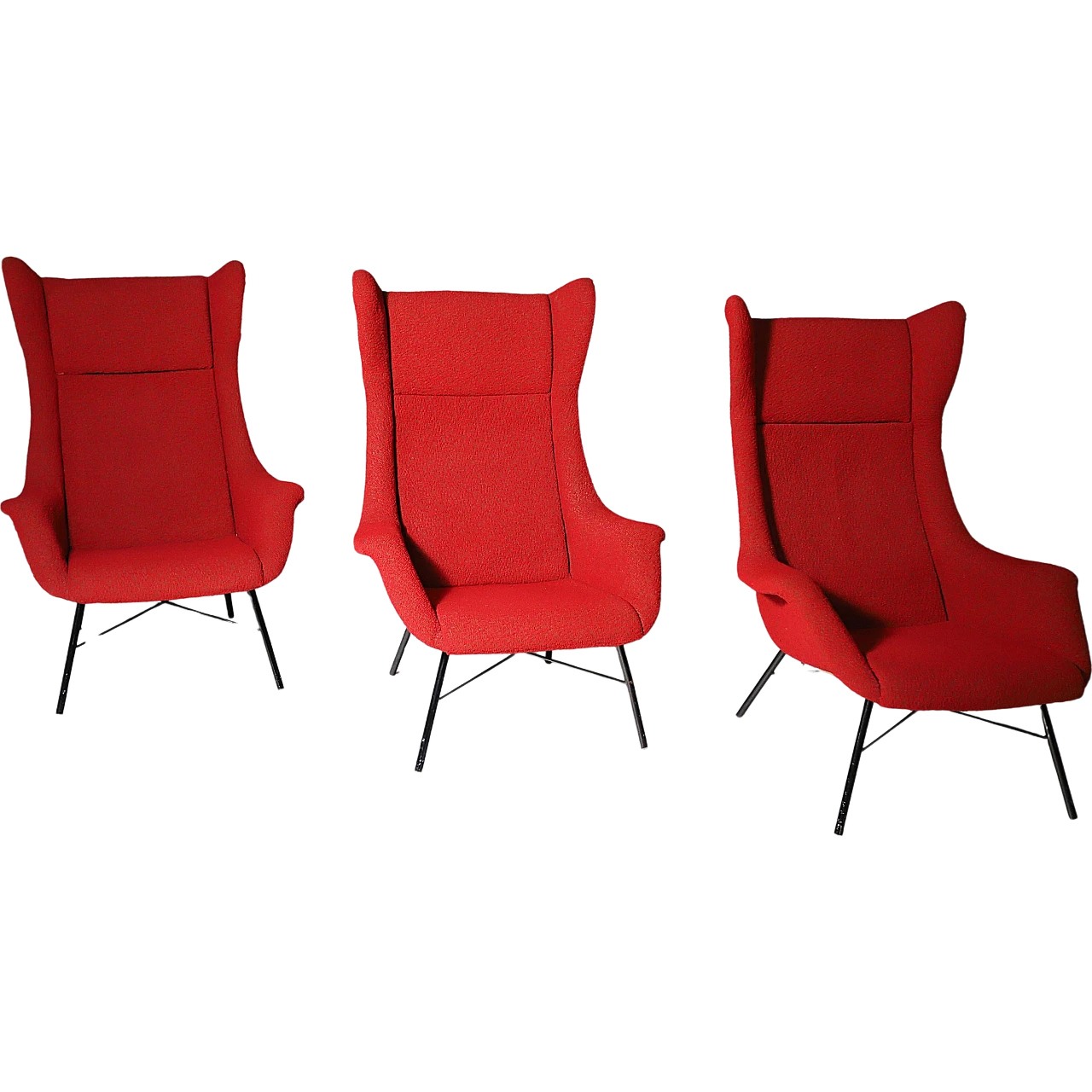 3 Poltrone Wingback di Navrátil & Sépiová, anni '60 10