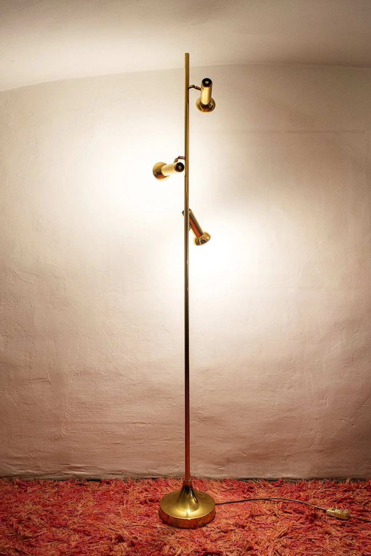 Three lights brass floor lamp by Goffredo Reggiani, 1970s 2