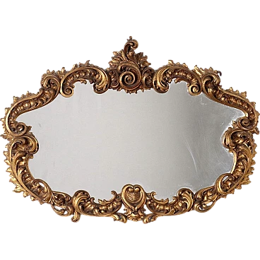 Wooden mirror, mid-20th century