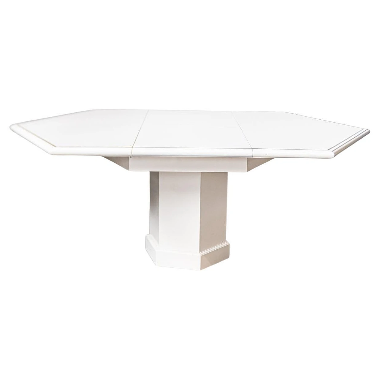 Extendable dining table in white lacquered wood by Mario Sabot, 1980s 1