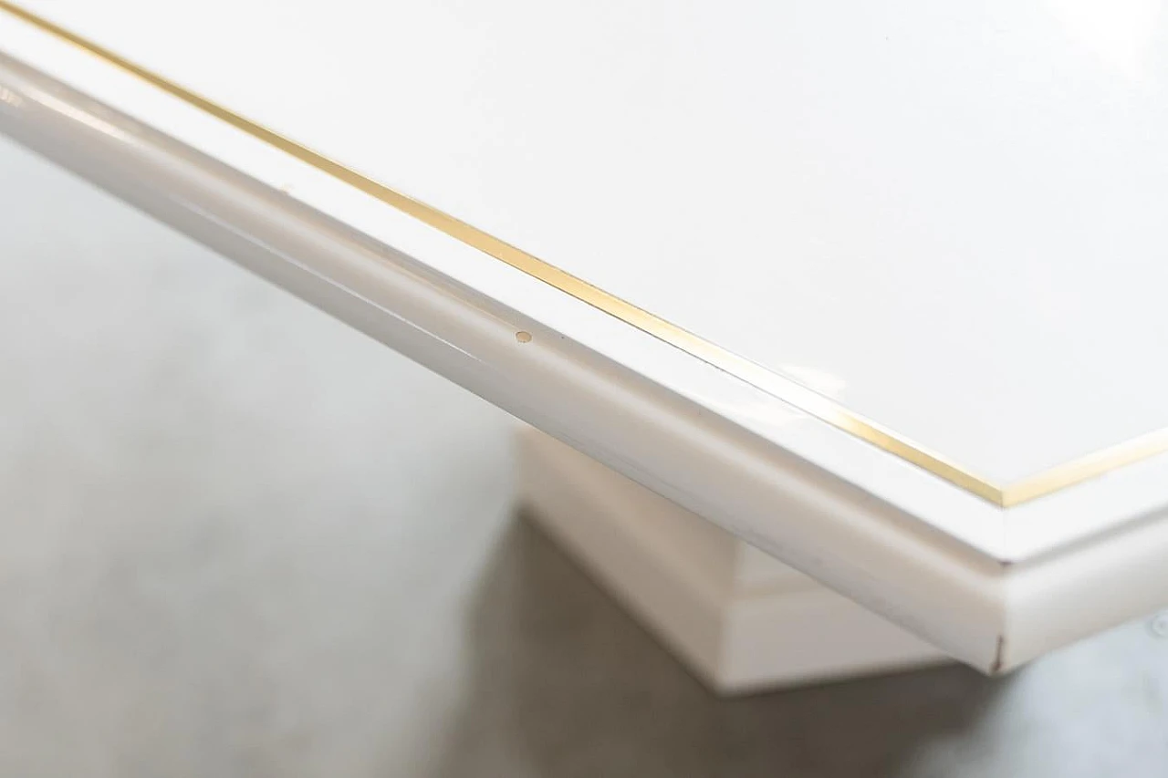 Extendable dining table in white lacquered wood by Mario Sabot, 1980s 9