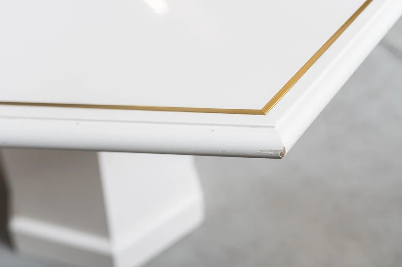 Extendable dining table in white lacquered wood by Mario Sabot, 1980s 14