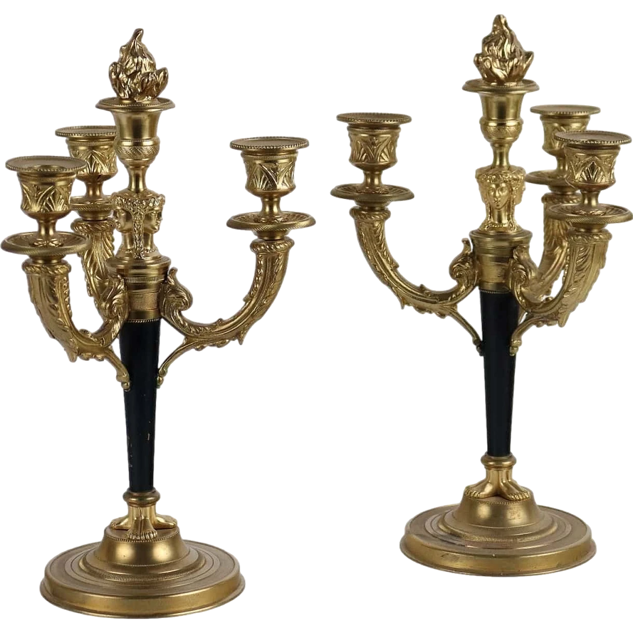 Pair of bronze candelabra by Albert Marionnet, mid-19th century 11