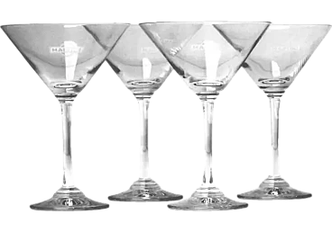 4 Crystal Martini Cups, 1930s