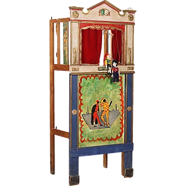 Portable wooden puppet theatre, mid-20th century