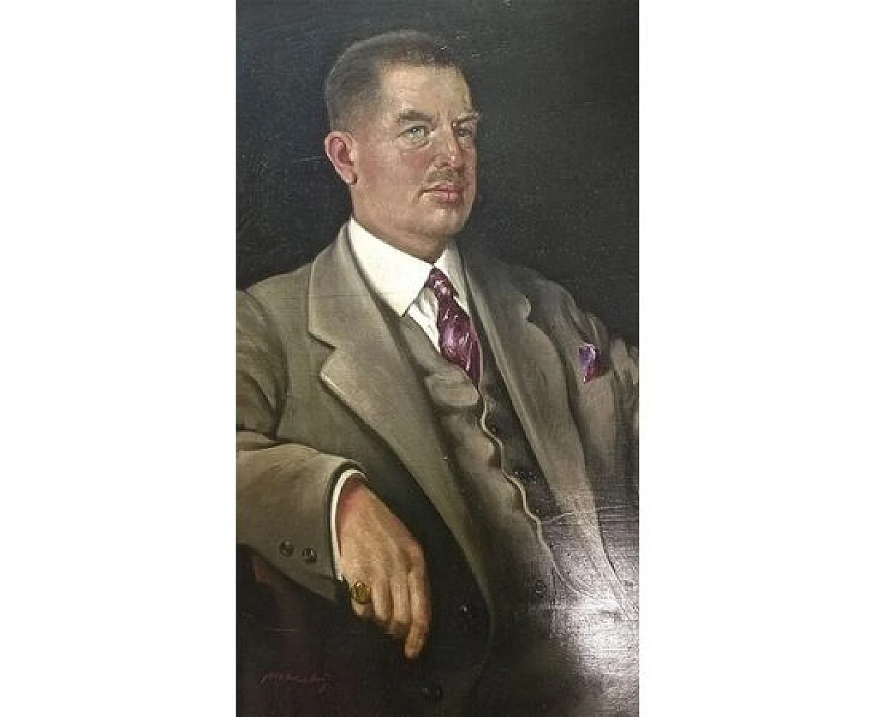 Portrait of Nobleman signed Marchi, oil on panel, 1930s 2