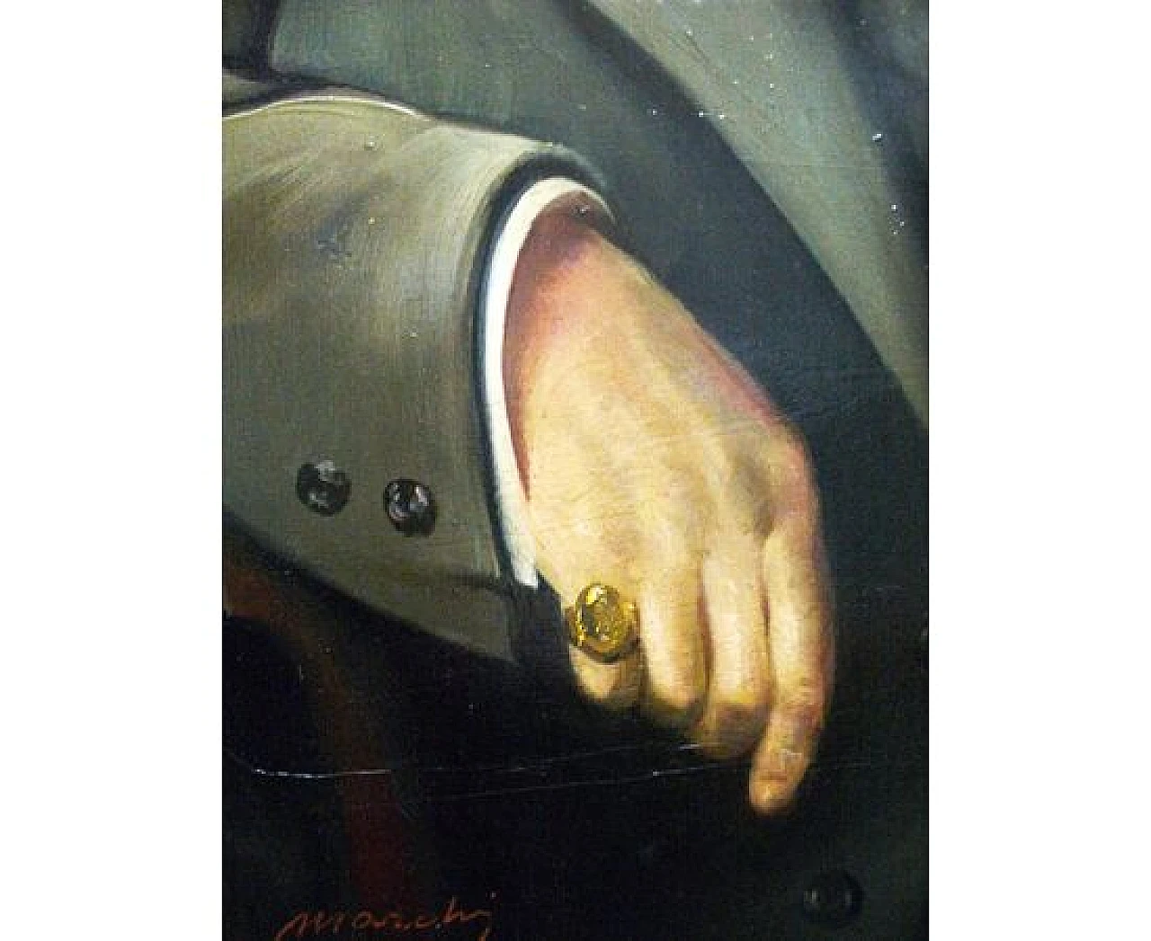 Portrait of Nobleman signed Marchi, oil on panel, 1930s 8