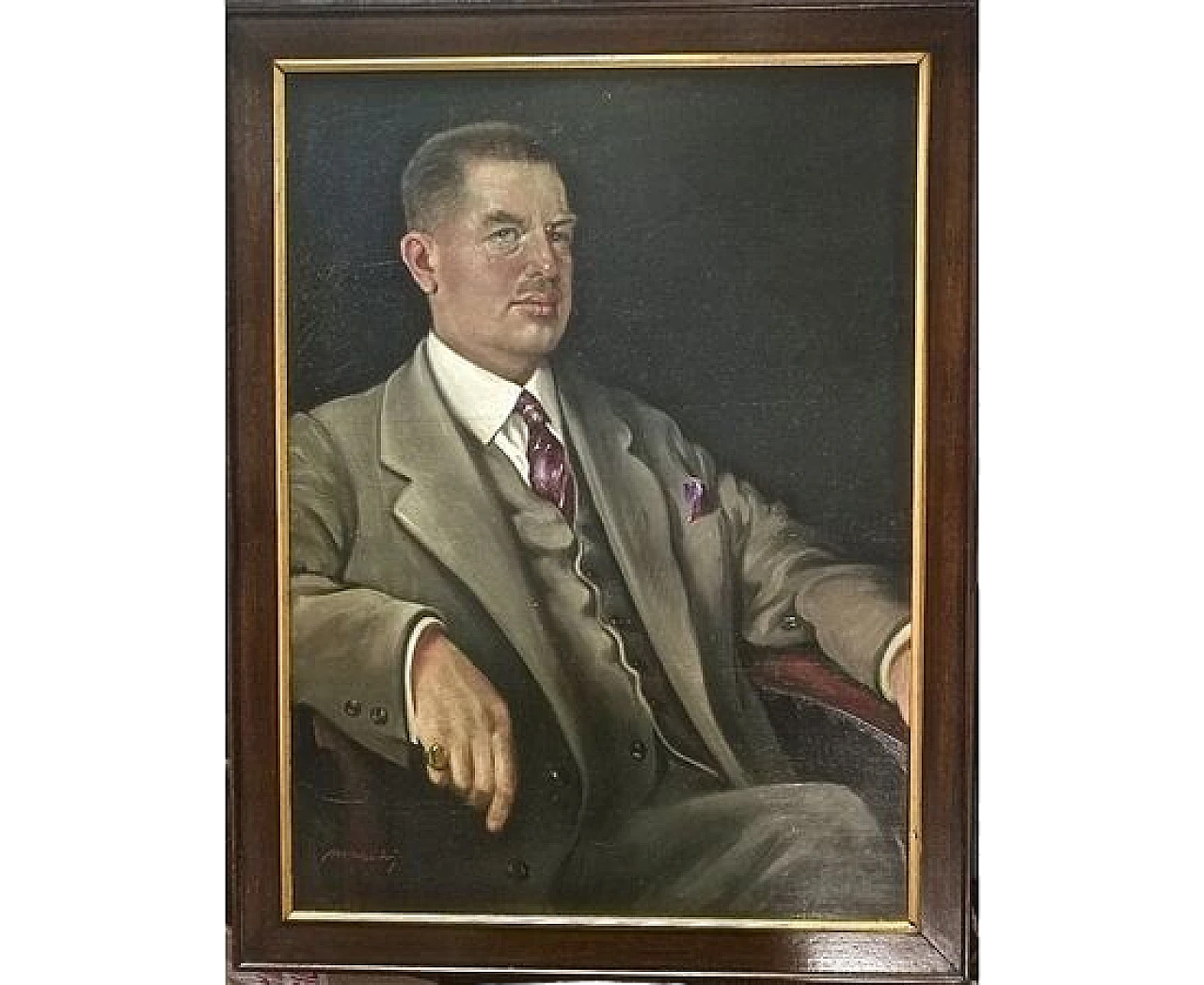 Portrait of Nobleman signed Marchi, oil on panel, 1930s 9