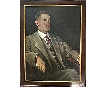 Portrait of Nobleman signed Marchi, oil on panel, 1930s